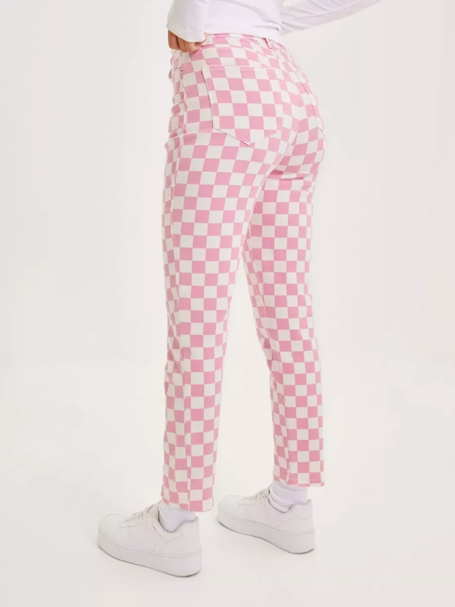 High Waist Jeans in Checked Nelly Woman - Nelly GOOFASH