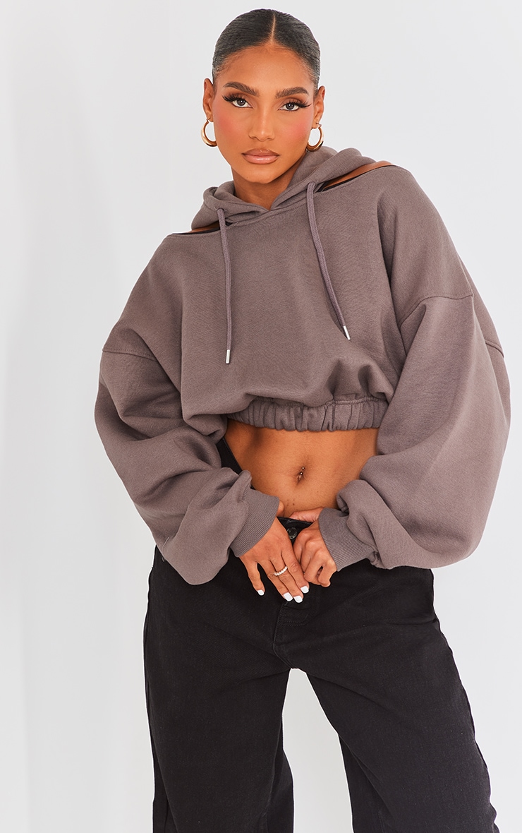 Hoodie in Grey for Women at PrettyLittleThing GOOFASH