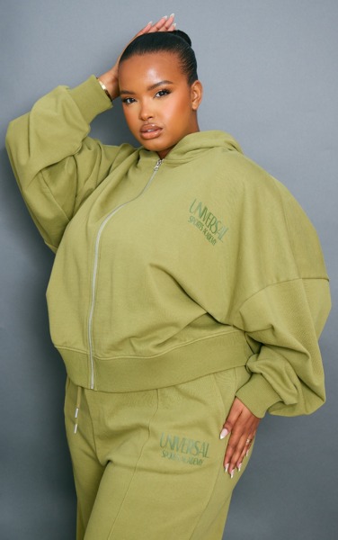 Hoodie in Olive PrettyLittleThing GOOFASH