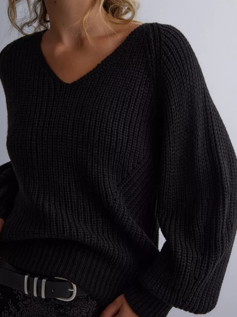 Jdy - Womens Knitted Sweater in Black Nelly GOOFASH