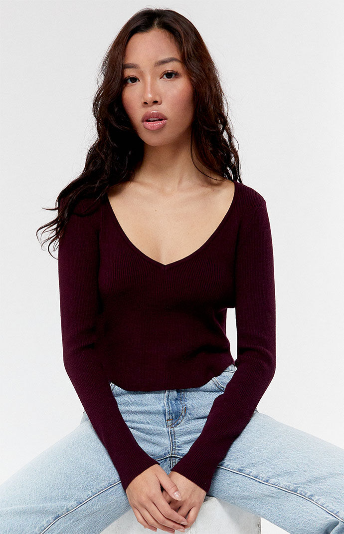 Kendall & Kylie - Women's Sweater in Burgundy at Pacsun GOOFASH