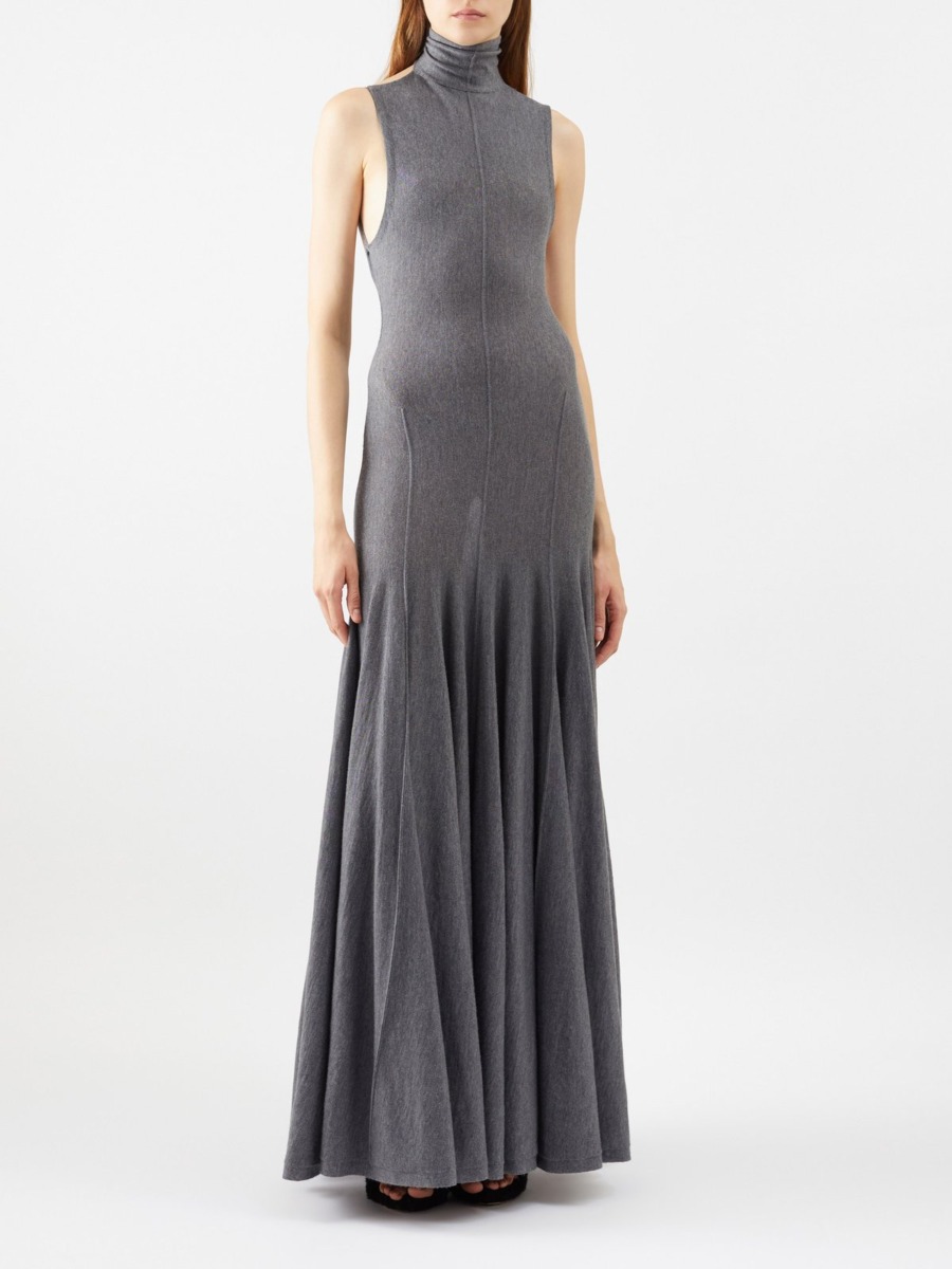 Khaite - Women's Grey Maxi Dress from Matches Fashion GOOFASH