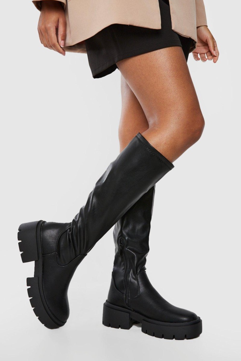 Knee High Boots Black for Woman by Boohoo GOOFASH