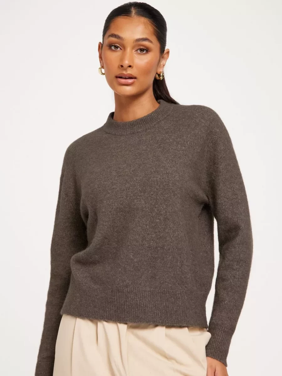 Knitted Sweater Brown - Samsoe & Samsoe Ladies - Nelly GOOFASH