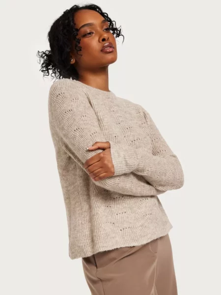 Knitted Sweater - Grey - Only - Nelly GOOFASH