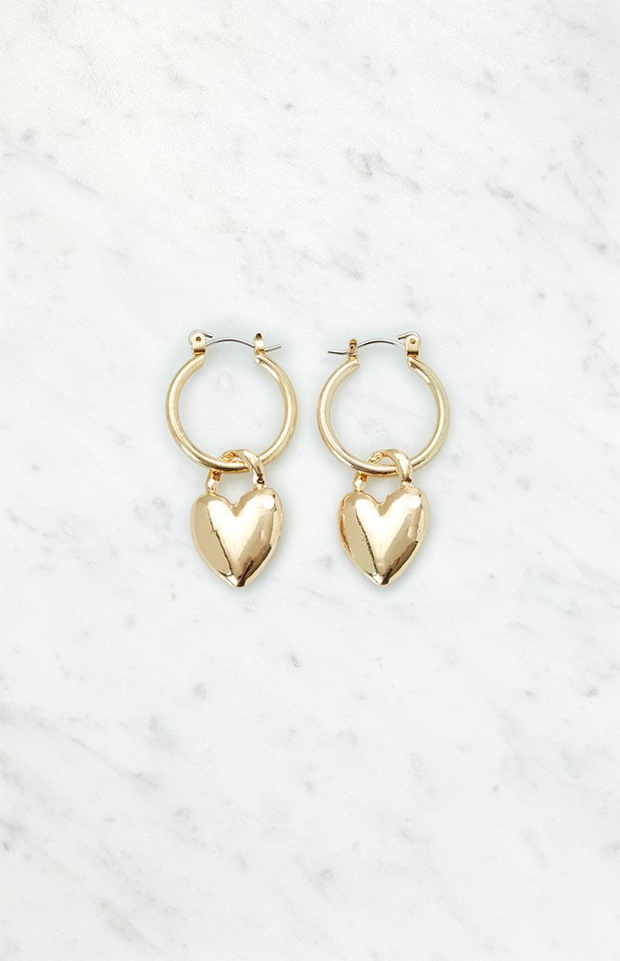 La Hearts Earrings Gold for Women at Pacsun GOOFASH