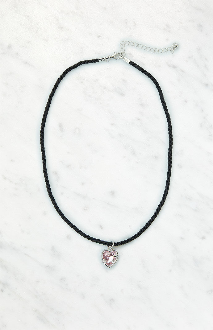 La Hearts Necklace Black for Women from Pacsun GOOFASH