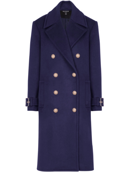 Ladies Blue Coat Leam - Balmain GOOFASH
