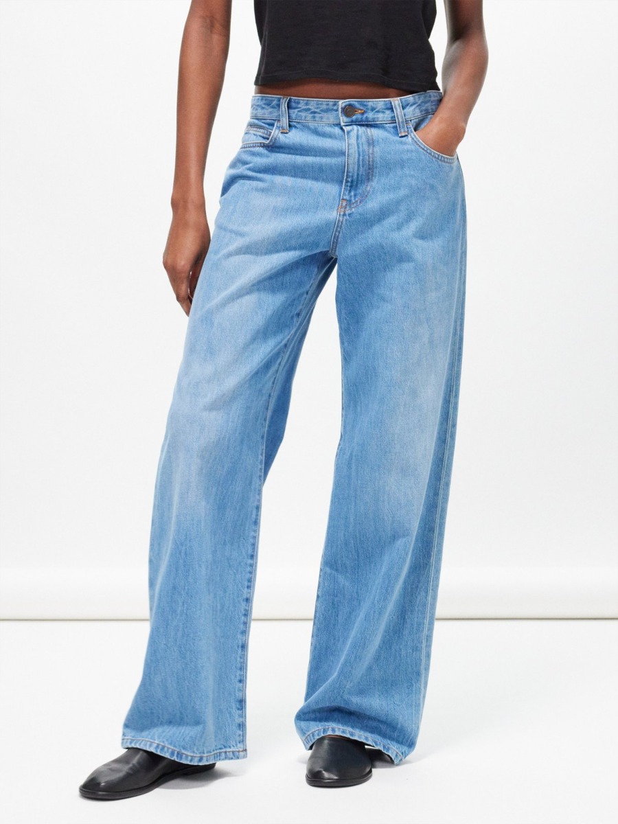 Ladies Blue Wide Leg Jeans - Matches Fashion GOOFASH