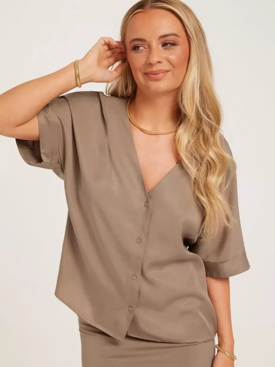 Ladies Brown Blouse Nelly - Object Collectors Item GOOFASH