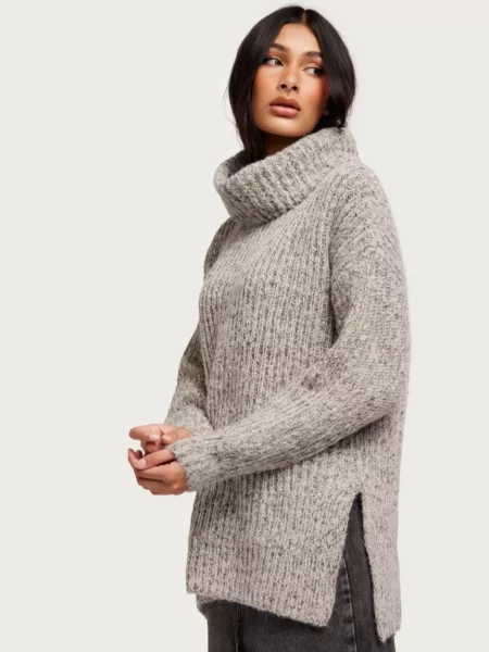 Ladies Brown Knitted Sweater Nelly Vero Moda GOOFASH