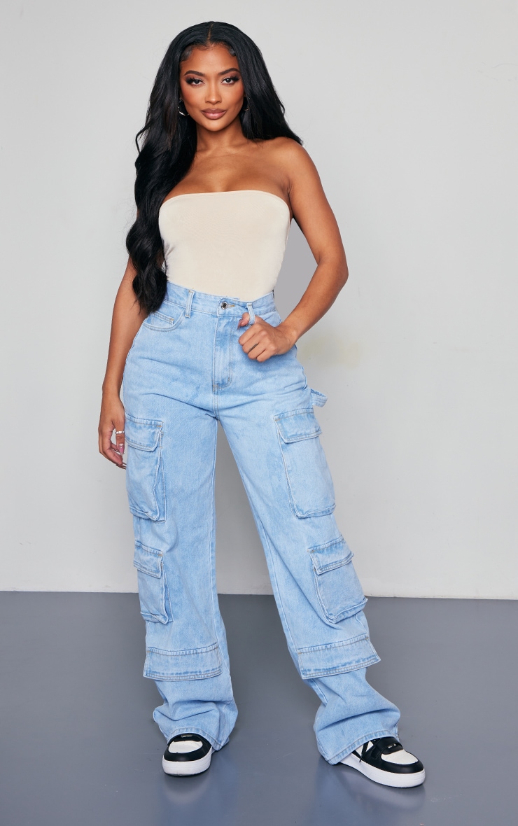 Ladies Jeans Blue at PrettyLittleThing GOOFASH