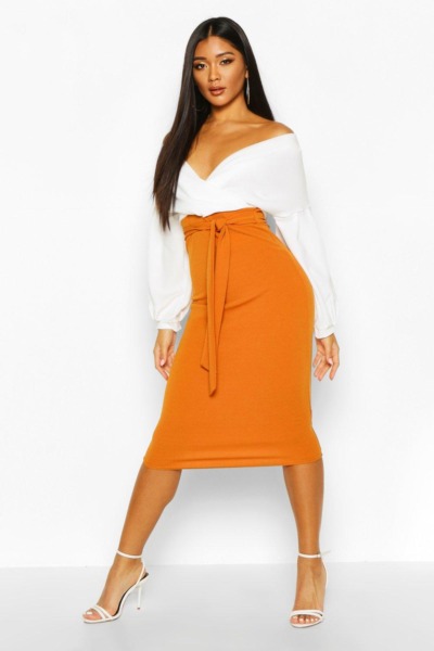 Ladies Midi Dress - Orange - Boohoo GOOFASH