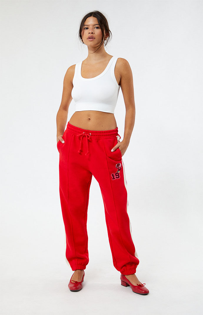 Ladies Red Sweatpants Pacsun - Champion GOOFASH