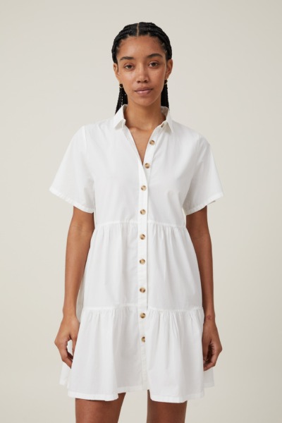 Ladies Shirt Dress in White - Cotton On GOOFASH