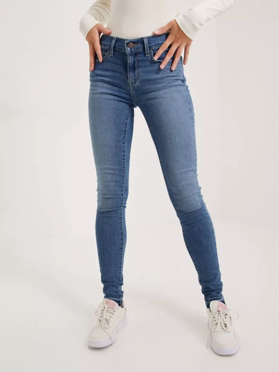 Ladies Skinny Jeans Blue - Nelly GOOFASH