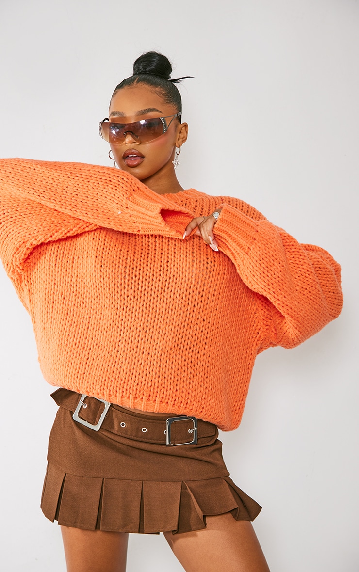 Ladies Sweater in Orange by PrettyLittleThing GOOFASH