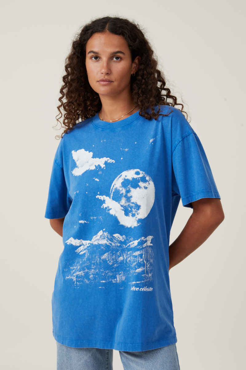 Ladies T-Shirt in Blue - Cotton On GOOFASH