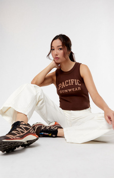 Ladies Tank Top in Brown by Pacsun GOOFASH