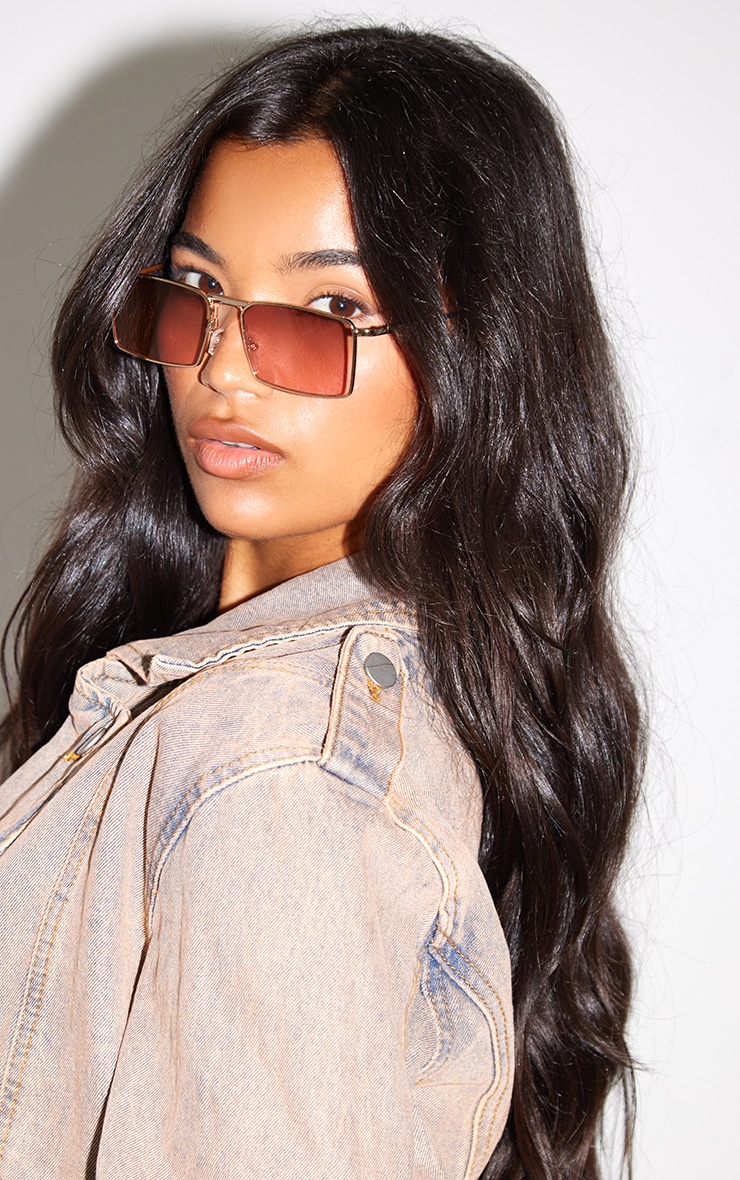 Lady Aviator Sunglasses in Pink at PrettyLittleThing GOOFASH