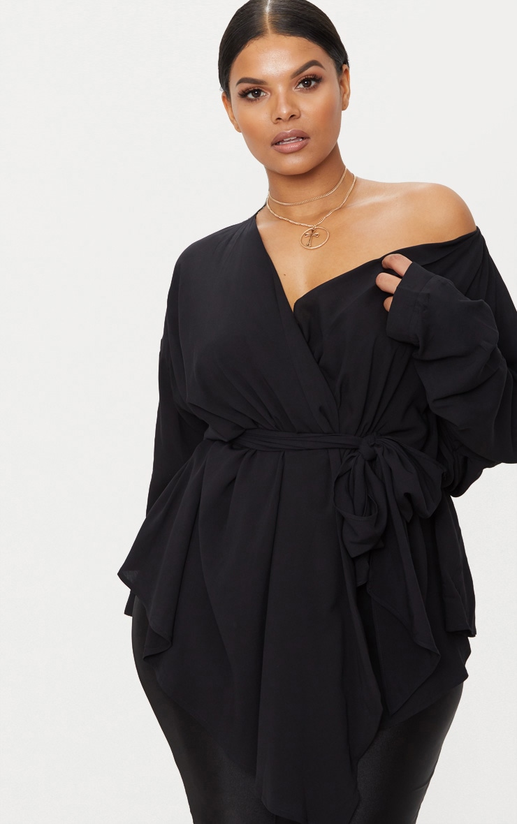 Lady Blouse in Black PrettyLittleThing GOOFASH