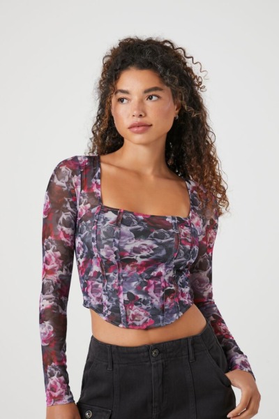 Lady Crop Top Print at Forever 21 GOOFASH
