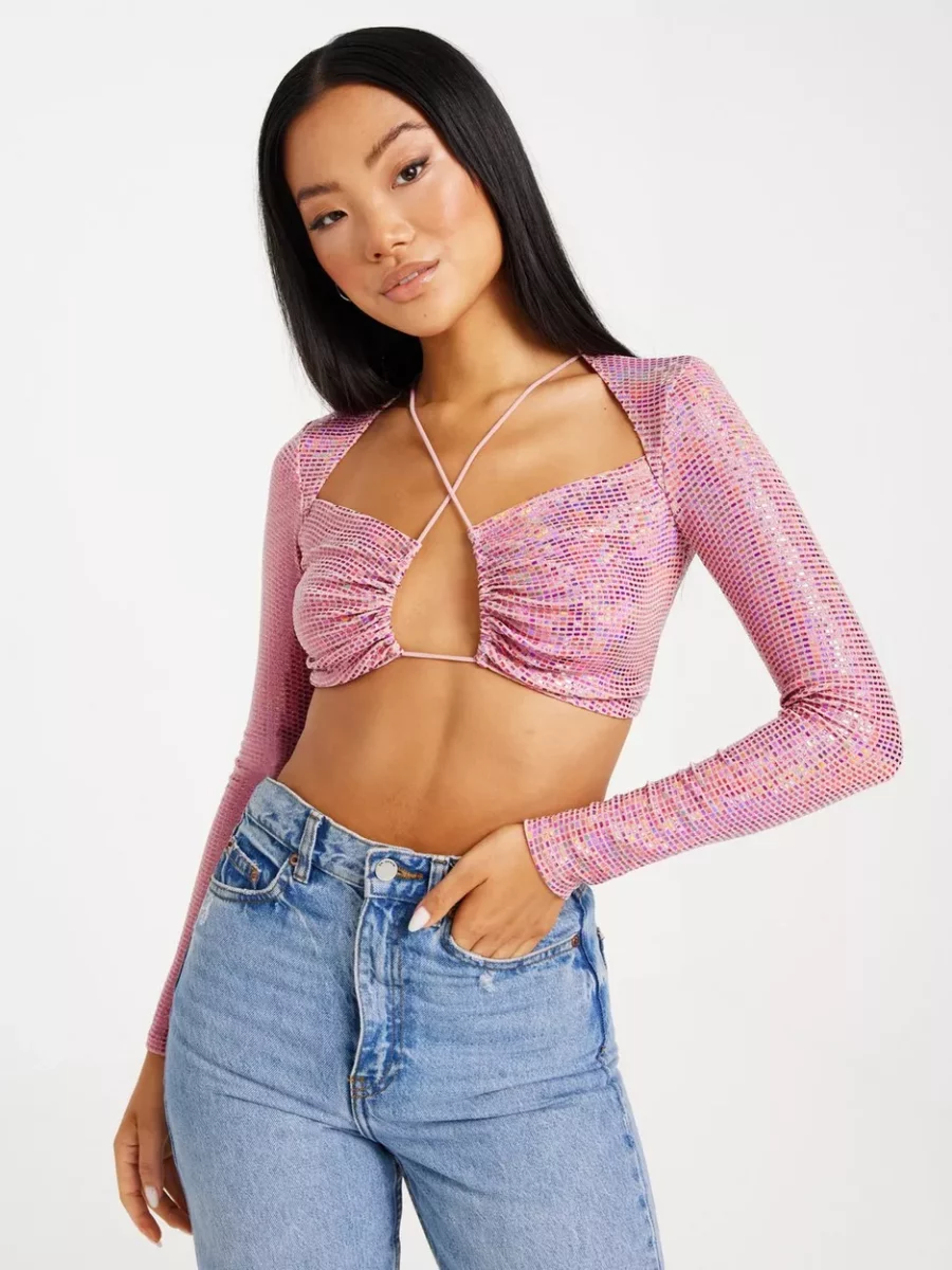 Lady Crop Top in Rose Nelly GOOFASH