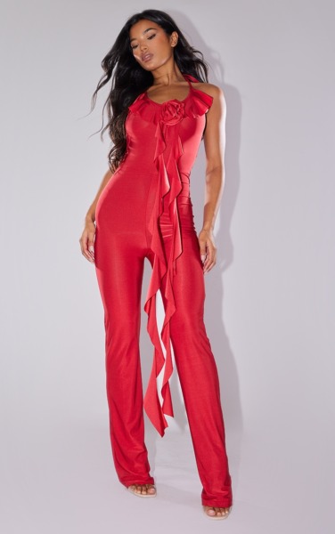 Lady Jumpsuit Red - PrettyLittleThing GOOFASH