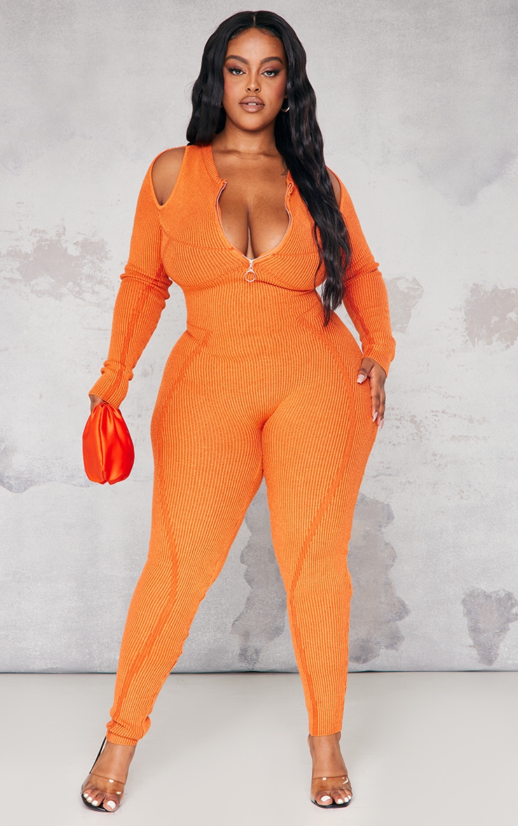 Lady Jumpsuit in Orange PrettyLittleThing GOOFASH