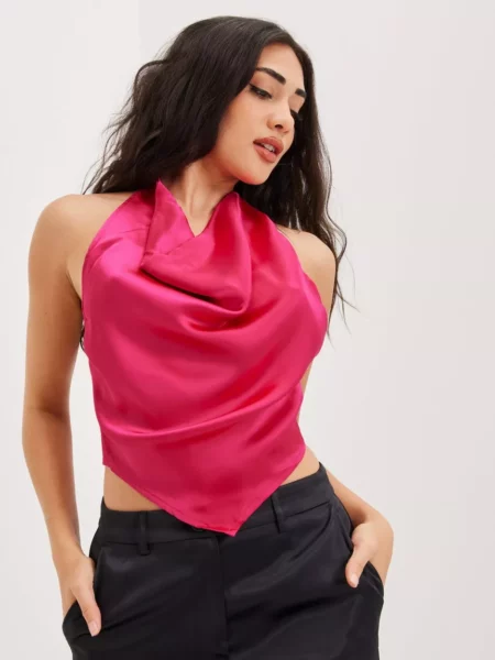 Lady Pink Scarf Top from Nelly GOOFASH