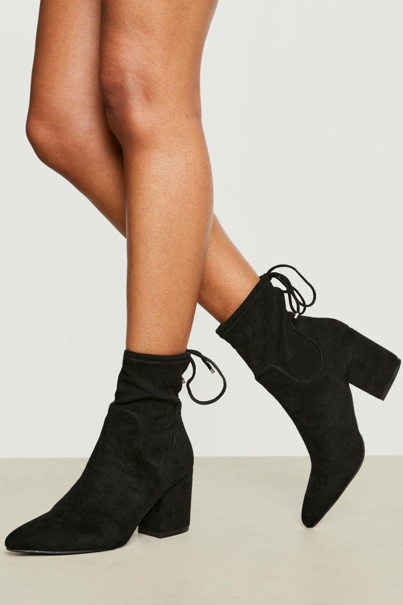 Lady Sock Boots Black at Boohoo GOOFASH