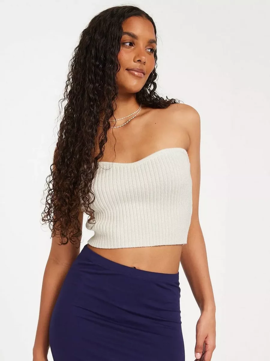 Lady White Knit Top - Nelly GOOFASH
