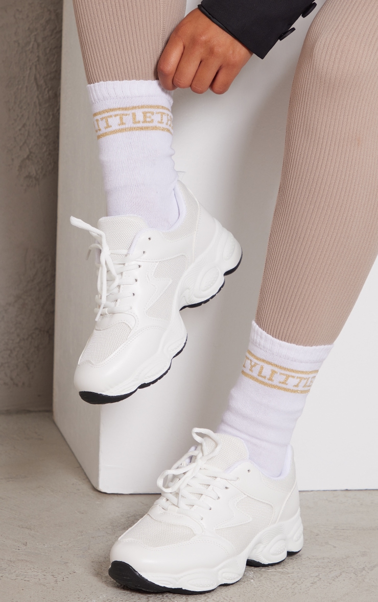 Lady White Sneakers from PrettyLittleThing GOOFASH