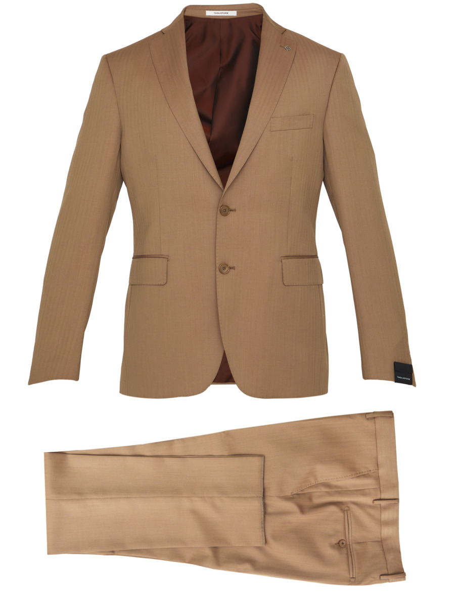 Leam - Gent Suit in Beige Tagliatore GOOFASH