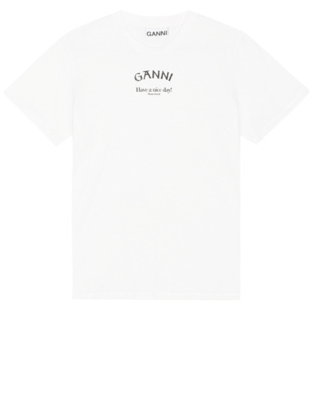 Leam - Women's T-Shirt in White by Ganni GOOFASH