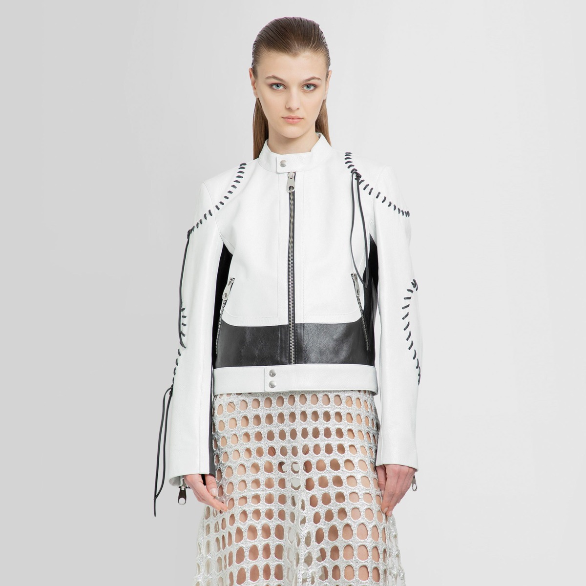 Leather Jacket in White - Chloé Woman - Antonioli GOOFASH
