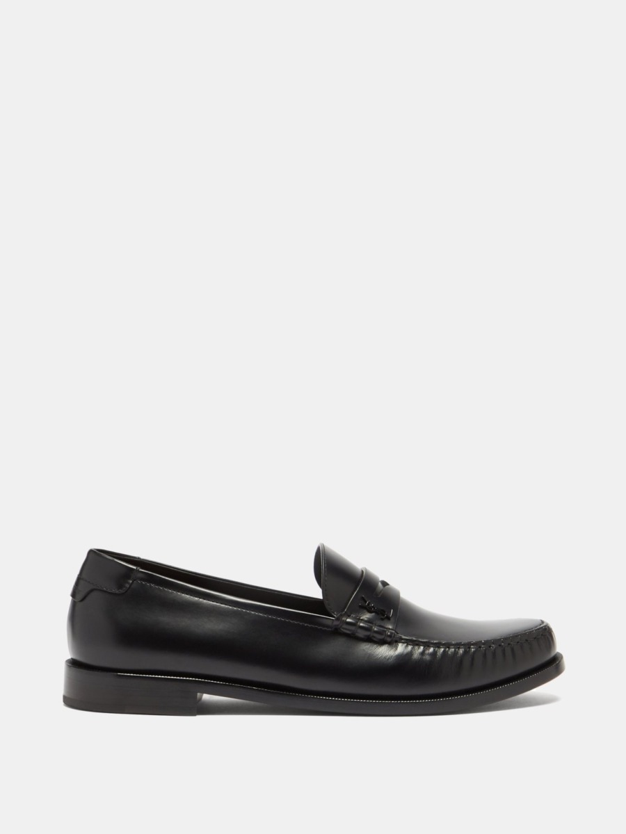Loafers Black Matches Fashion Saint Laurent Man GOOFASH