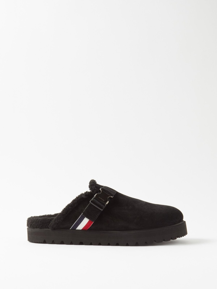 Man Backless Loafers in Black Moncler Matches Fashion GOOFASH