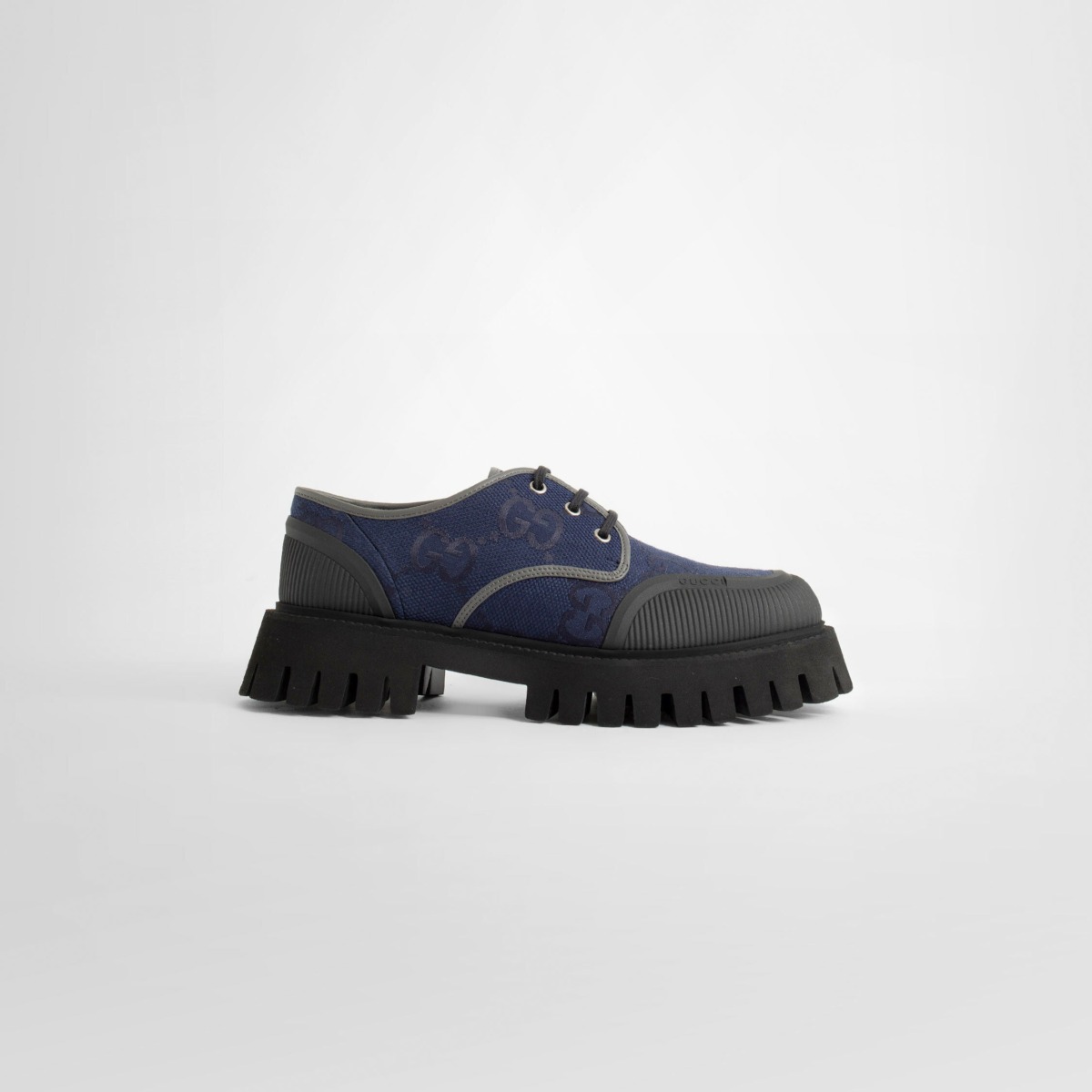 Man Lace Up Shoes in Blue Antonioli Gucci GOOFASH