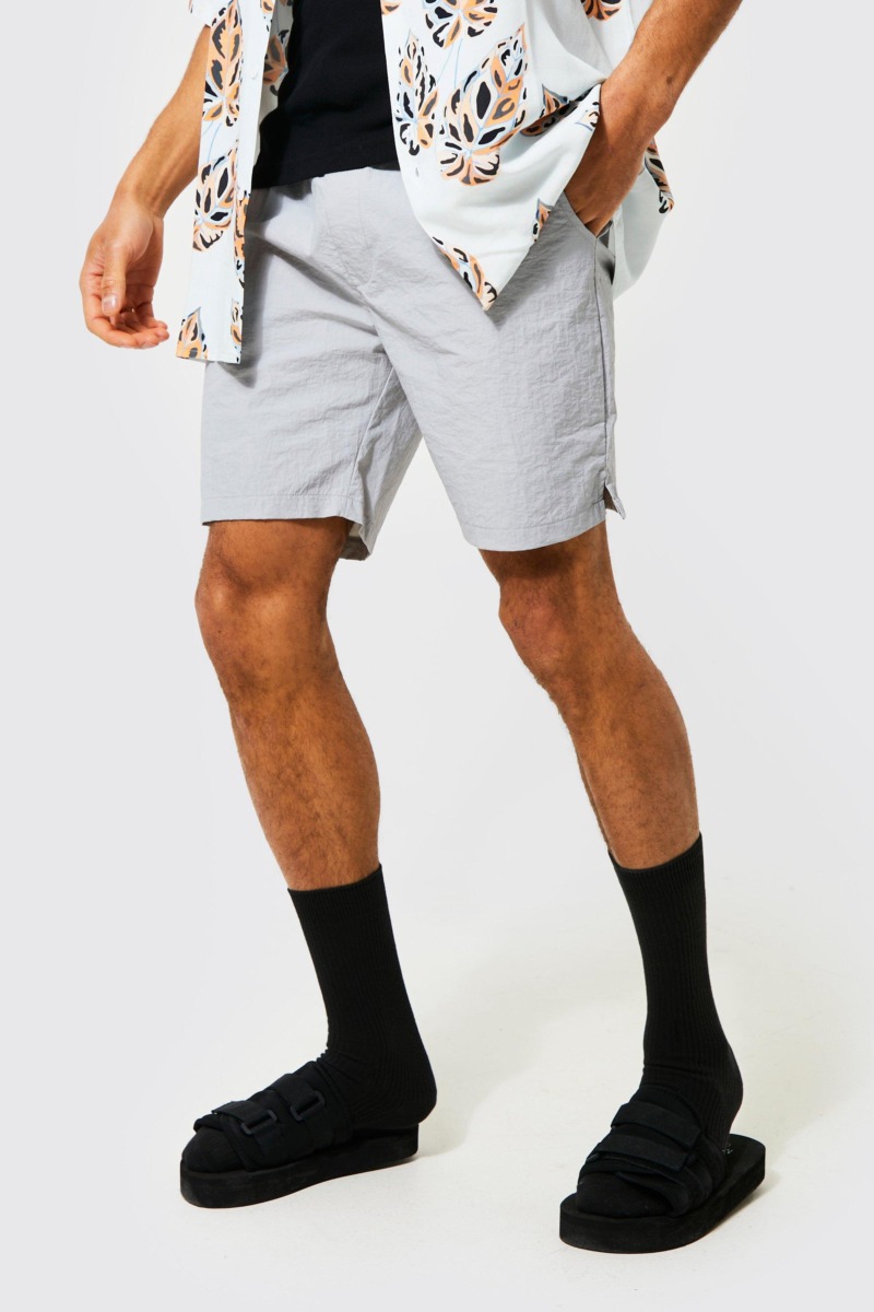 Man Shorts Grey Boohoo GOOFASH