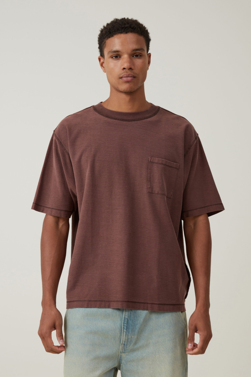 Man T-Shirt Brown - Cotton On GOOFASH