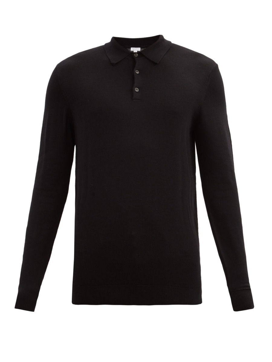Matches Fashion - Black Poloshirt by Sunspel GOOFASH