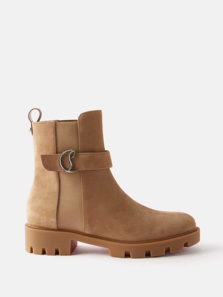 Matches Fashion Camel Ankle Boots from Christian Louboutin GOOFASH