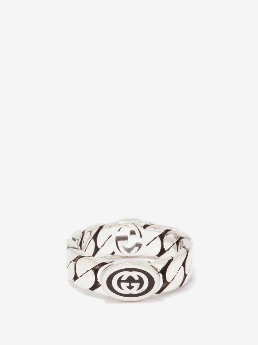 Matches Fashion - Gent Silver Ring by Gucci GOOFASH