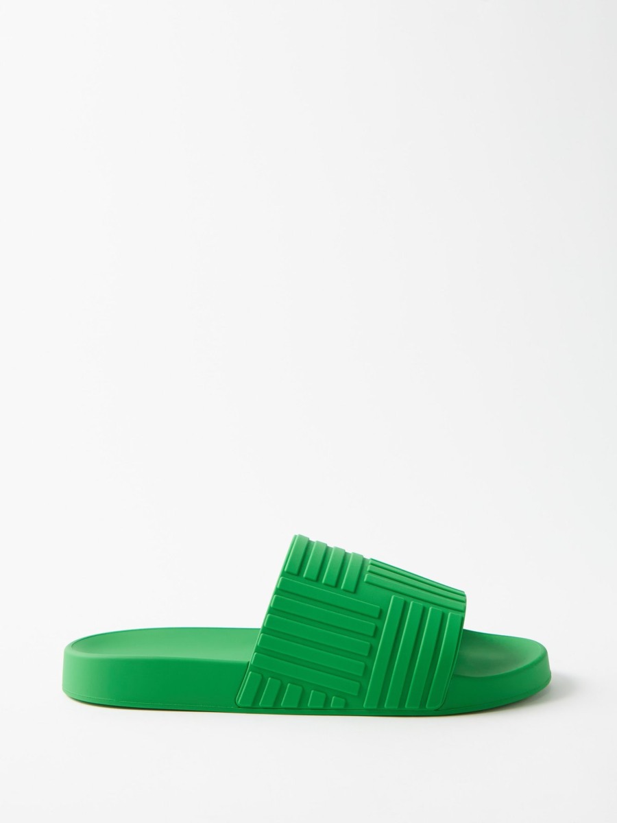 Matches Fashion - Green Sliders - Bottega Veneta GOOFASH