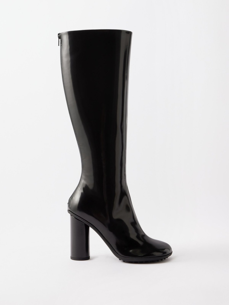 Matches Fashion Knee High Boots in Black - Bottega Veneta GOOFASH