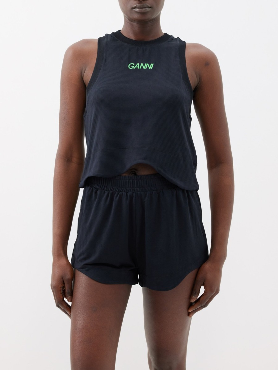 Matches Fashion - Lady Black Tank Top by Ganni GOOFASH