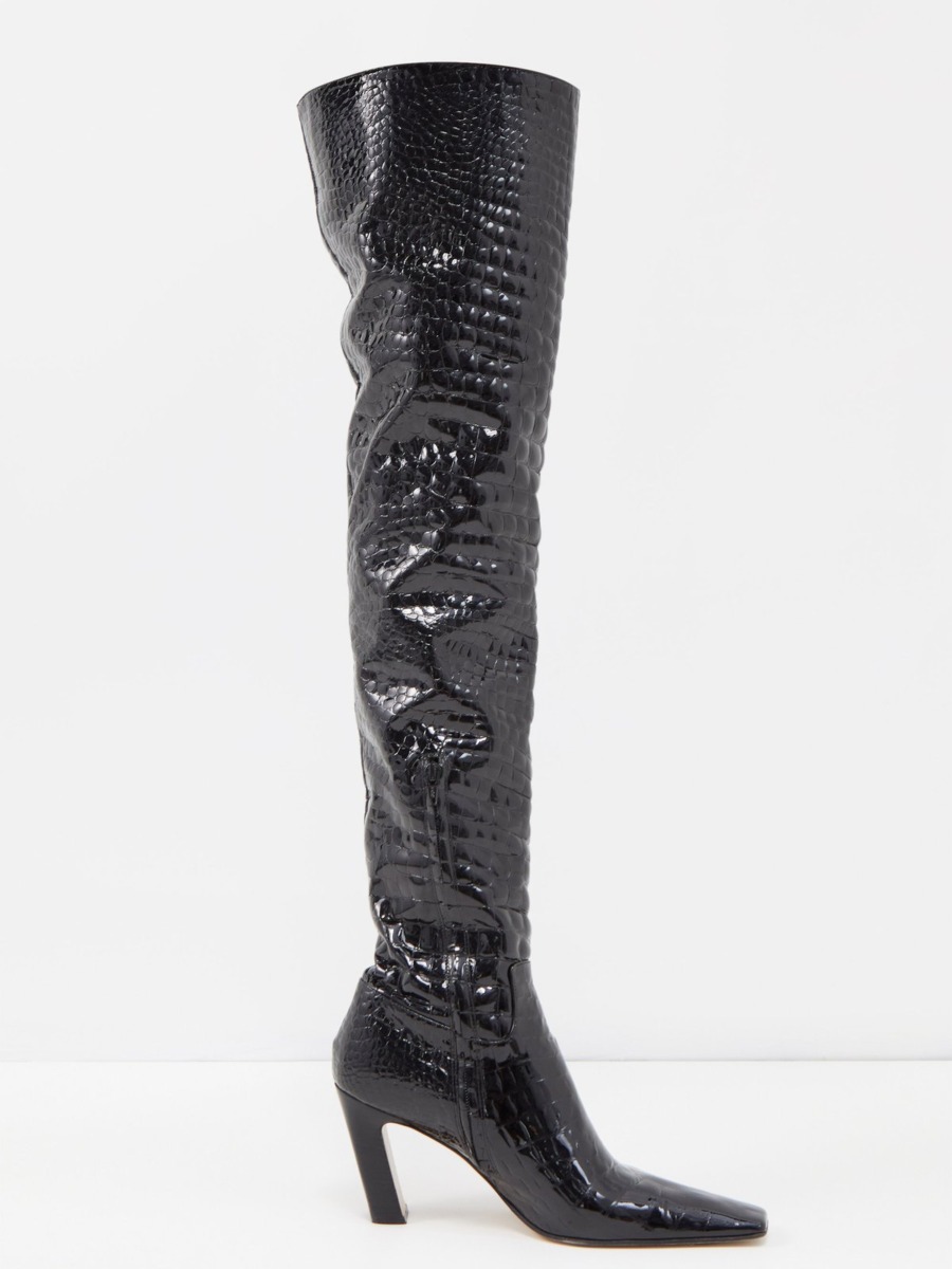 Matches Fashion Lady Overknee Boots in Black by Khaite GOOFASH