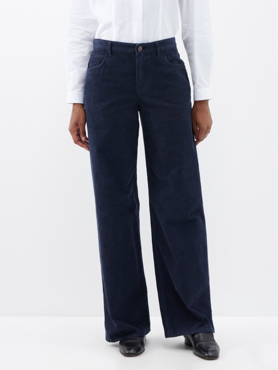Matches Fashion Lady Trousers Blue The Row GOOFASH