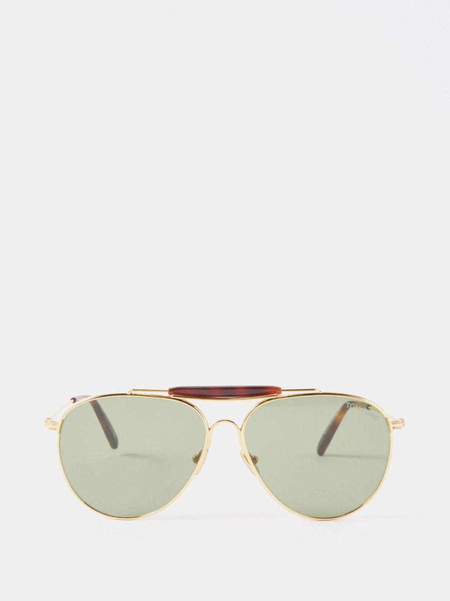 Matches Fashion - Man Gold Sunglasses from Tom Ford GOOFASH